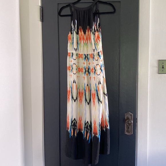 Cute Twelfth Street By Cynthia Vincent 100% Silk Flowy Watercolor Dress Sz 4 - Picture 5 of 7